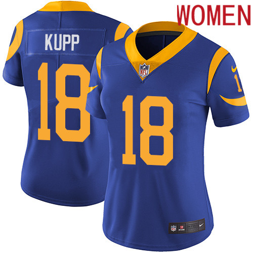 2019 Women Los Angeles Rams #18 Kupp blue Nike Vapor Untouchable Limited NFL Jersey->women nfl jersey->Women Jersey